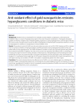 báo cáo khoa học: "Anti-oxidant effect of gold nanoparticles restrains hyperglycemic conditions in diabetic mice"