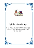 Đề tài:  " GIÁ TRỊ BỀN VỮNG CỦA HỌC THUYẾT MÁC VỀ HÌNH THÁI KINH TẾ - XÃ HỘI "