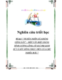 Đề tài:" “TUYÊN NGÔN CỦA ĐẢNG CỘNG SẢN” – MỘT VĂN KIỆN MANG TÍNH CƯƠNG LĨNH, CÓ GIÁ TRỊ LỊCH SỬ VÀ SỨC SỐNG THỰC TIỄN CỦA CHỦ NGHĨA MÁC "