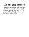 Ăn nho giúp thải độc