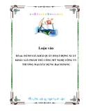 Đề tài: ĐÁNH GIÁ KHÁI QUÁT HOẠT ĐỘNG XUẤT KHẨU SẢN PHẨM THỦ CÔNG MỸ NGHỆ CÔNG TY THƯƠNG MẠI-XÂY DỰNG BẠCH ĐẰNG