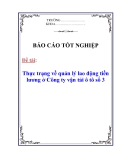 Luận văn: Thực trạng về quản lý lao động tiền lương ở Công ty vận tải ô tô số 3