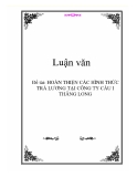 Đề tài: HOÀN THIỆN CÁC HÌNH THỨC TRẢ LƯƠNG TẠI CÔNG TY CẦU I  THĂNG LONG