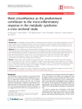 Báo cáo y học: "Waist circumference as the predominant contributor to the micro-inflammatory response in the metabolic syndrome: a cross sectional study"