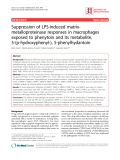 Báo cáo y học: "Suppression of LPS-induced matrixmetalloproteinase responses in macrophages exposed to phenytoin and its metabolite, 5-(p-hydroxyphenyl-), 5-phenylhydantoin"