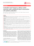 Báo cáo y học: "Controlled meal frequency without caloric restriction alters peripheral blood mononuclear cell cytokine production"