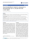 Báo cáo y học: "Acute lymphoblastic leukemia subsequent to temozolomide use in a 26-year-old man: a case report."