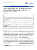 Báo cáo y học: "Use of near-infrared light to reduce symptoms associated with restless legs syndrome in a woman: a case repor"