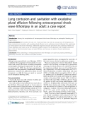 Báo cáo y học: "Lung contusion and cavitation with exudative plural effusion following extracorporeal shock wave lithotripsy in an adult: a case report."