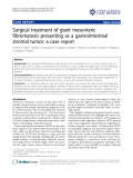 báo cáo khoa học: " Surgical treatment of giant mesenteric fibromatosis presenting as a gastrointestinal stromal tumor: a case report"