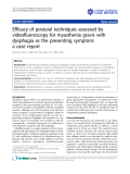 báo cáo khoa học: "Efficacy of postural techniques assessed by videofluoroscopy for myasthenia gravis with dysphagia as the presenting symptom: a case report"