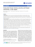 báo cáo khoa học: " Concurrent breast stroma sarcoma and breast carcinoma: a case report"