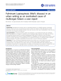 báo cáo khoa học: "Fulminant Leptospirosis (Weil’s disease) in an urban setting as an overlooked cause of multiorgan failure: a case report"
