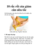 10 rắc rối của giảm cân siêu tốc