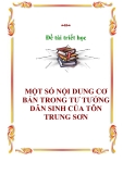 Đề tài triết học " MỘT SỐ NỘI DUNG CƠ BẢN TRONG TƯ TƯỞNG DÂN SINH CỦA TÔN TRUNG SƠN "