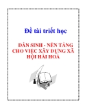 Đề tài triết học " DÂN SINH - NỀN TẢNG CHO VIỆC XÂY DỰNG XÃ HỘI HÀI HOÀ "