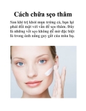 Cách chữa sẹo thâm