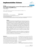 Báo cáo y học: "QUERI and implementation research: Emerging from adolescence into adulthood: QUERI Series David Atkins"