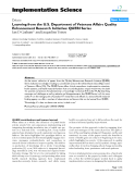 Báo cáo y học: " Learning from the U.S. Department of Veterans Affairs Quality Enhancement Research Initiative: QUERI Series Ian D Graham* and Jacqueline Tetroe"