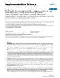 Báo cáo y học: "Evolving the theory and praxis of knowledge translation through social interaction: a social phenomenological study"