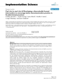 Báo cáo y học: " Can't do it, won't do it! Developing a theoretically framed intervention to encourage better decontamination practice in Scottish dental practices"