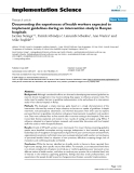 Báo cáo y học: " Documenting the experiences of health workers expected to implement guidelines during an intervention study in Kenyan hospitals"