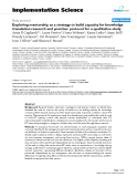 Báo cáo y học: " Exploring mentorship as a strategy to build capacity for knowledge translation research and practice: protocol for a qualitative study"