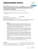 báo cáo khoa học: "  Rational Prescribing in Primary care (RaPP): process evaluation of an intervention to improve prescribing of antihypertensive and cholesterol-lowering drugs"