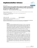 báo cáo khoa học: "Implementing and managing self-management skills training within primary care organisations: a national survey of the expert patients programme within its pilot phase"