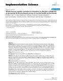 báo cáo khoa học: " Which factors explain variation in intention to disclose a diagnosis of dementia? A theory-based survey of mental health professionals"