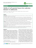 Báo cáo khoa hoc:"  Validity of self-reported leisure-time sedentary behavior in adolescents"