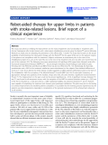 Báo cáo khoa hoc:"  Robot-aided therapy for upper limbs in patients with stroke-related lesions. Brief report of a clinical experience"