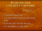 Bài tập thực hành LÀM QUEN VỚI WORD 