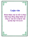 Luận văn: Hoàn thiện việc ký kết và thực hiện hợp đồng nhập khẩu tại công ty vận tải và đại lý vận tải Hà Nội VITACO