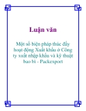 Luận văn: Một số biện pháp thúc đẩy hoạt động Xuất khẩu ở Công ty xuất nhập khẩu và kỹ thuật bao bì - Packexport