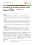 Báo cáo y học: "Macrophage pro-inflammatory cytokine secretion is enhanced following interaction with autologous platelets"