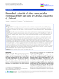 Báo cáo khoa hoc:"  Biomedical potential of silver nanoparticles synthesized from calli cells of Citrullus colocynthis (L.) Schrad"