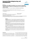 Báo cáo khoa hoc:" Reliability and validity of pendulum test measures of spasticity obtained with the Polhemus tracking system from patients with chronic stroke"