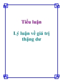 Tiểu luận: Lý luận về giá trị thặng dư