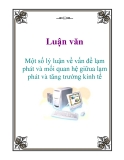 Luận văn: Một số lý luận về vấn đề lạm phát và mối quan hệ giữua lạm phát và tăng trưởng kinh tế