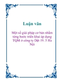 Đề án tốt nghiệp: Một số giải pháp cơ bản nhằm từng bước triển khai áp dụng TQM ở công ty Dệt 19. 5 Hà Nội