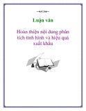 Đề án tốt nghiệp: Hoàn thiện nội dung phân tích tình hình và hiệu quả xuất khẩu