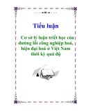 Tiểu luận: Cơ sở lý luận triết học của đường lối công nghiệp hoá, hiện đại hoá ở Việt Nam thời kỳ quá độ