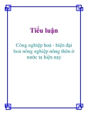 Báo cáo: Công nghiệp hoá - hiện đại hoá nông nghiệp nông thôn ở nước ta hiện nay