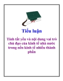 Tiểu luận: Tính tất yếu và nội dung vai trò chủ đạo của kinh tế nhà nước trong nền kinh tế nhiều thành phần