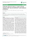 Báo cáo y học: "CD40mAb adjuvant induces a rapid antibody response that may be beneficial in post-exposure prophylaxis"