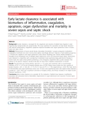 Báo cáo y học: " Early lactate clearance is associated with biomarkers of inflammation, coagulation, apoptosis, organ dysfunction and mortality in severe sepsis and septic shock"