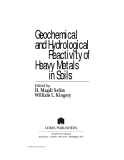 Geochemical and Hydrological Reactivity of Heavy Metals in Soils - Chapter 1