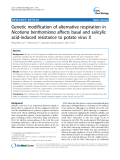 báo cáo khoa học: "  Genetic modification of alternative respiration in Nicotiana benthamiana affects basal and salicylic acid-induced resistance to potato virus X"