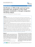báo cáo khoa học: " Identification of differentially expressed genes associated with semigamy in Pima cotton (Gossypium barbadense L.) through comparative microarray analysis"